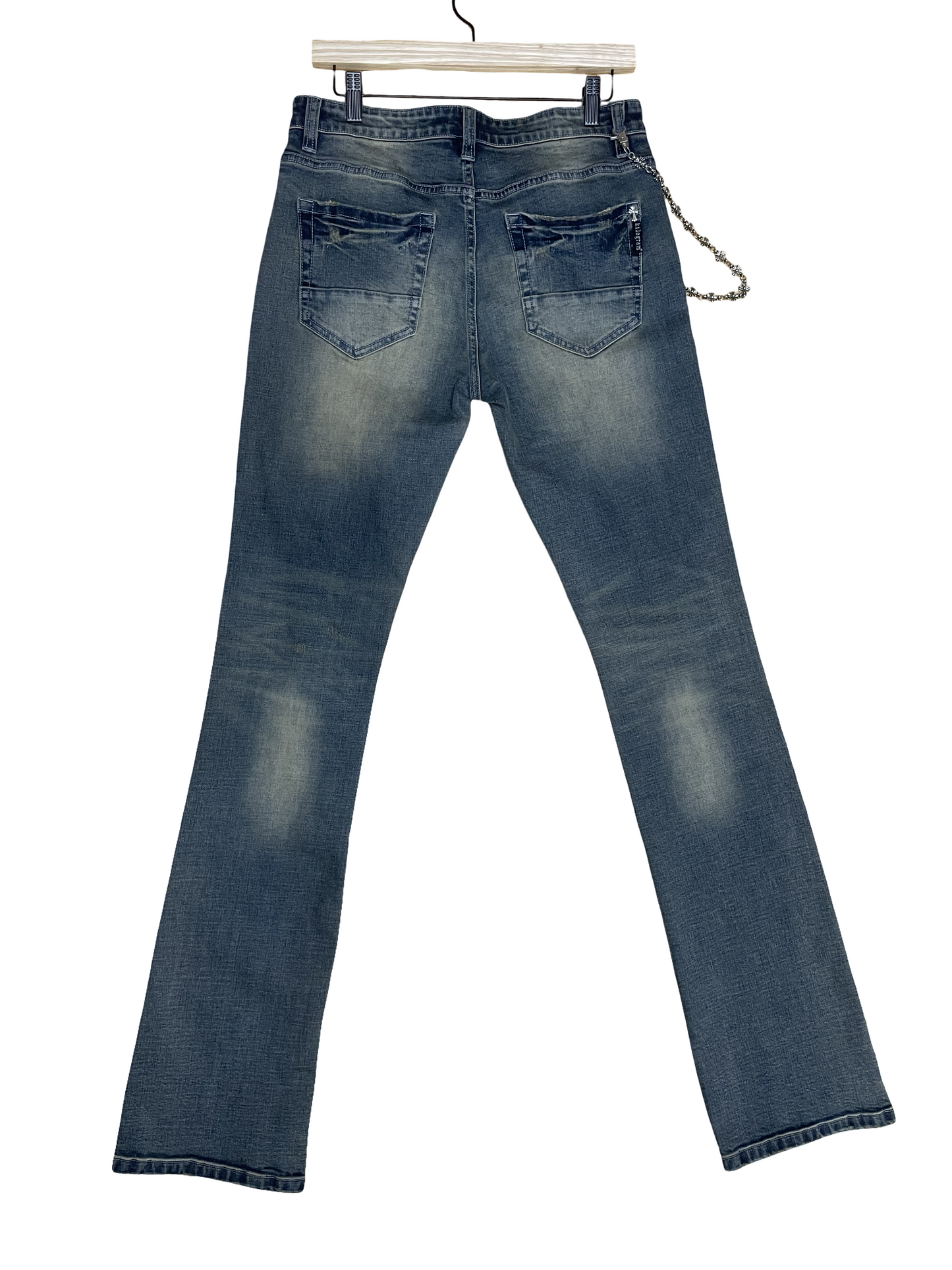 Cross Stud Denim with Wallet Chain